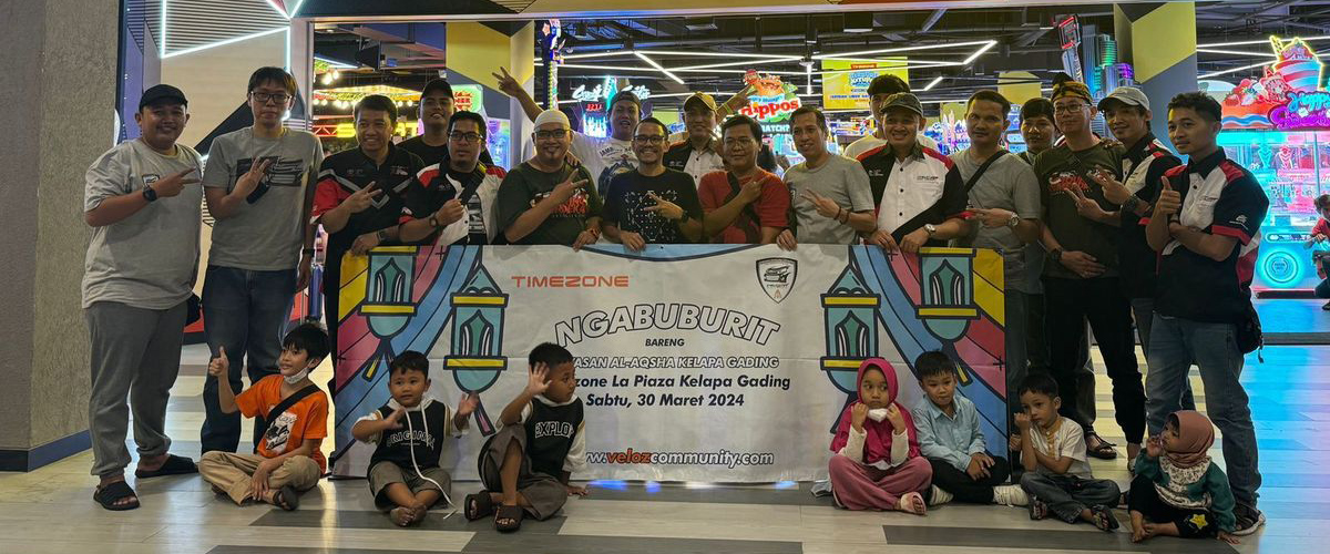 Jakarta Velozity Chapter Gelar Buka Bersama Anak Yatim Piatu, Ngabuburit Seru di Arena Permainan Anak-anak