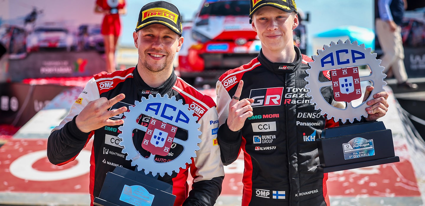 Kuasai 15 dari 19 Etape, TOYOTA GAZOO Racing Sukses Meraih Podium Juara 1 dan 2 Reli Portugal 2022